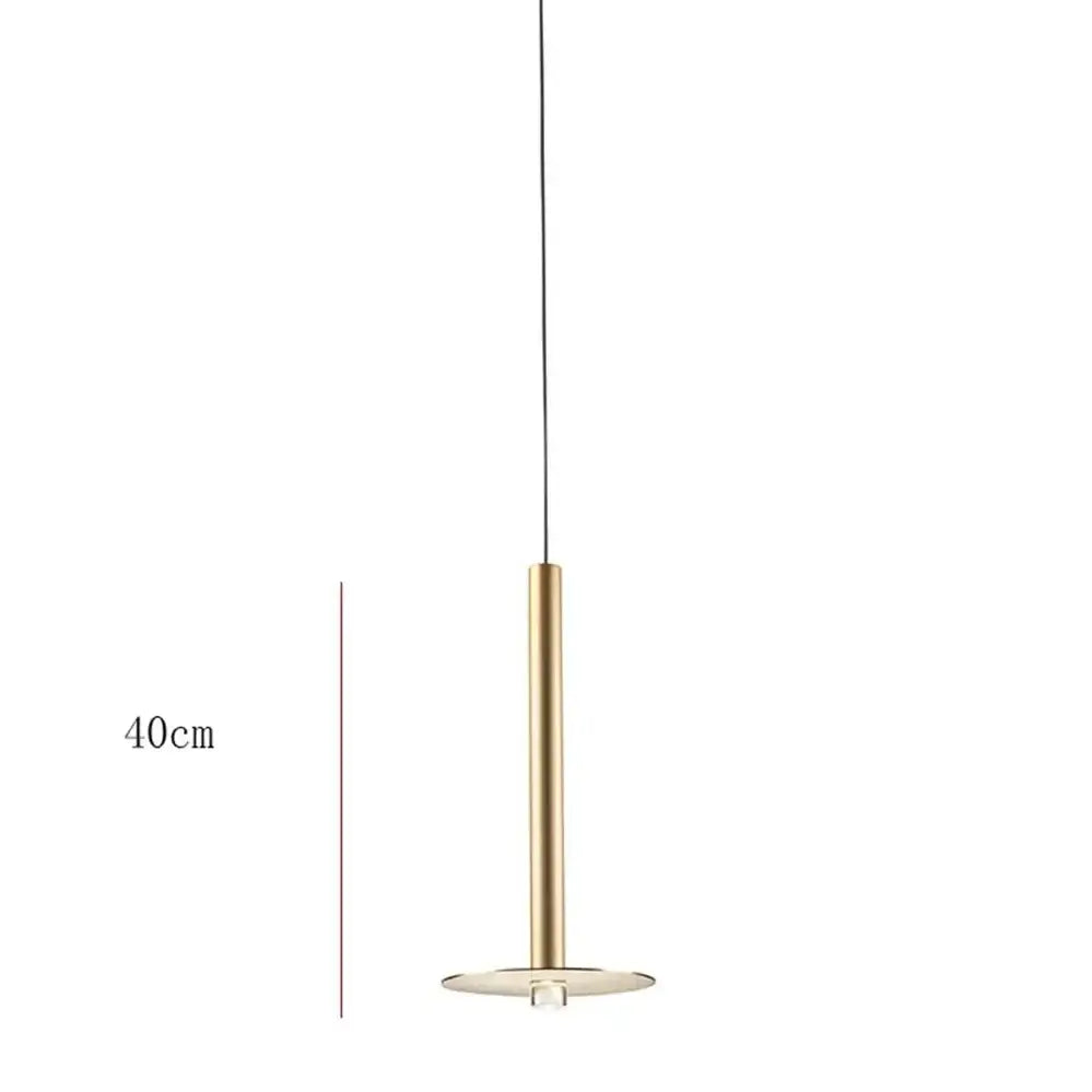 Modern minimalist brass pendant light with clear crystal accent from decorbites gold tube led for kitchen dining room decor