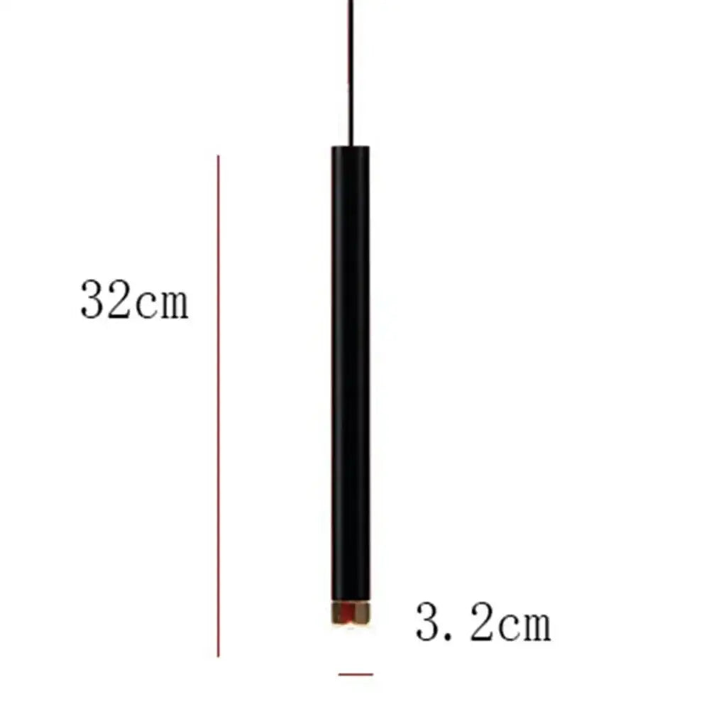 Black cylindrical matte pendant light with gold-toned base 32cm long from decorbites gold tube led pendant lights collection