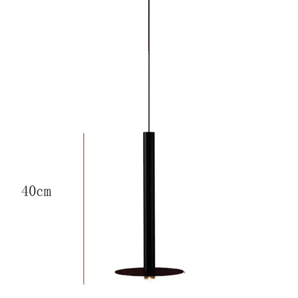 Black cylindrical pendant lights with minimalist design and 40cm height for decorbites gold tube led lighting