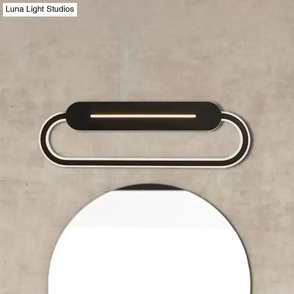Modern minimalist gray acrylic oval led wall sconce with black and white sleek oval led design for bedroom lighting