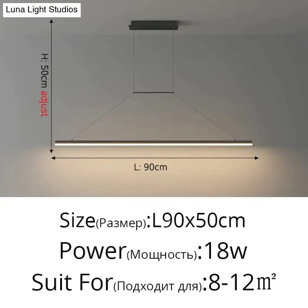 Modern minimalist led black salix v pendant light with sleek rectangular fixture and warm white illumination for dining room