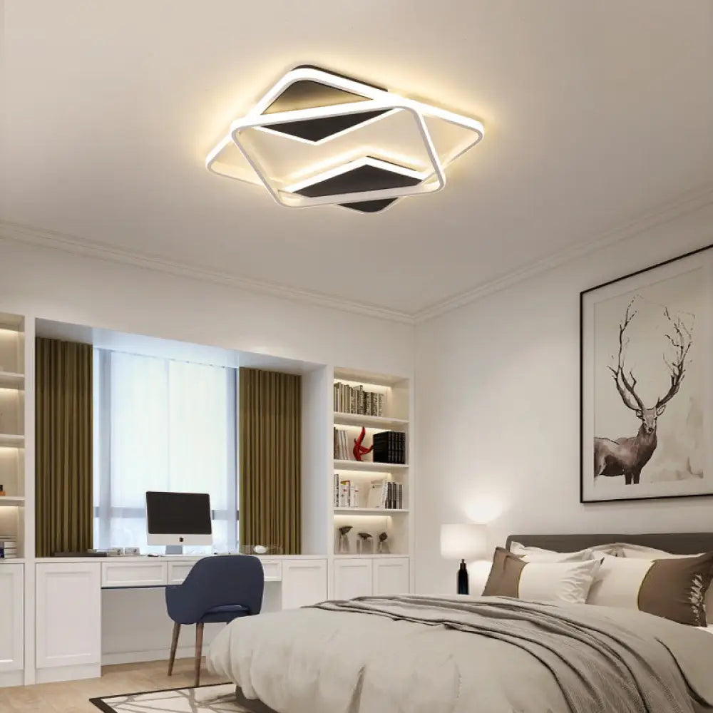 DecorBites™ DecorBites™ Modern Minimalist LED Ceiling Flush Light in Black/White - 16"/19.5"/23.5"/35.5" W