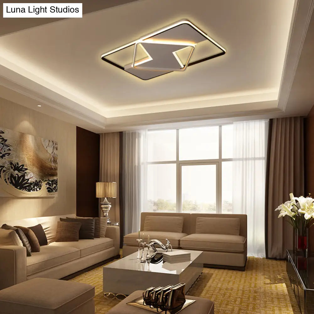 DecorBites™ DecorBites™ Modern Minimalist LED Ceiling Flush Light in Black/White - 16"/19.5"/23.5"/35.5" W