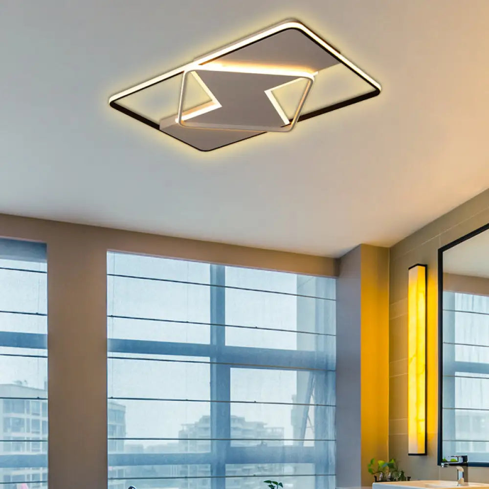 DecorBites™ DecorBites™ Modern Minimalist LED Ceiling Flush Light in Black/White - 16"/19.5"/23.5"/35.5" W