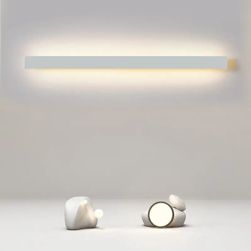Minimalist white rectangular led white wall lamp with sleek modern design for bedroom ambient lighting decorbites led white
