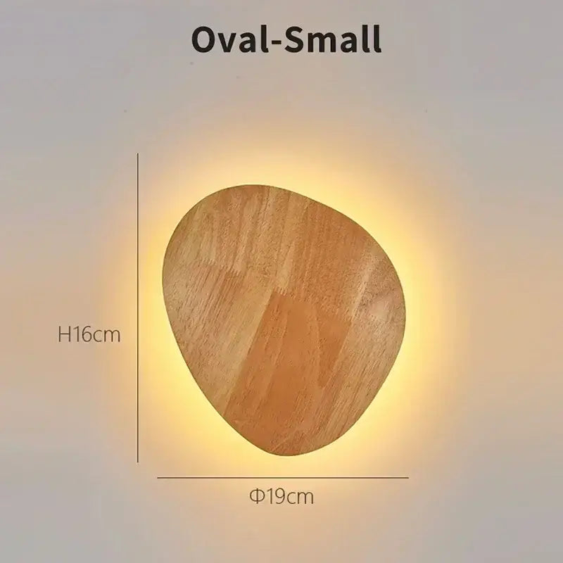 A small oval-shaped modern minimalist led wooden wall light with natural wood finish for living room decorbites led wooden wall lights