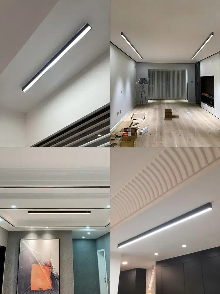 Modern minimalist linear led ceiling lamp with sleek black frame and bright white illumination for living room decorbites ceiling lamp