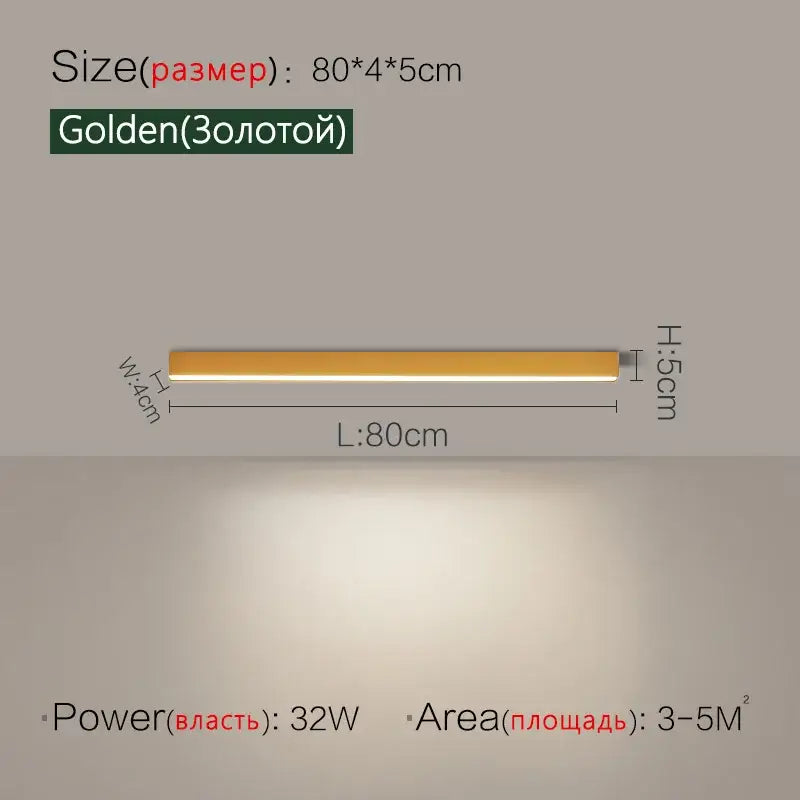 Modern minimalist linear golden led ceiling light with sleek slim profile for living room decorbites led ceiling design