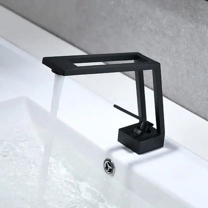 Modern minimalist matte black brass basin faucet with rectangular spout decorbites black brass basin faucet for bathroom mixer