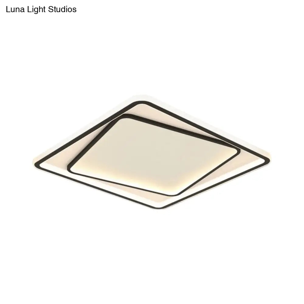 DecorBites™ DecorBites™ Modern Minimalist Metal LED Bedroom Flush Mount Light in Black - 16.5"/20.5" Width (Customizable in 7 Days)