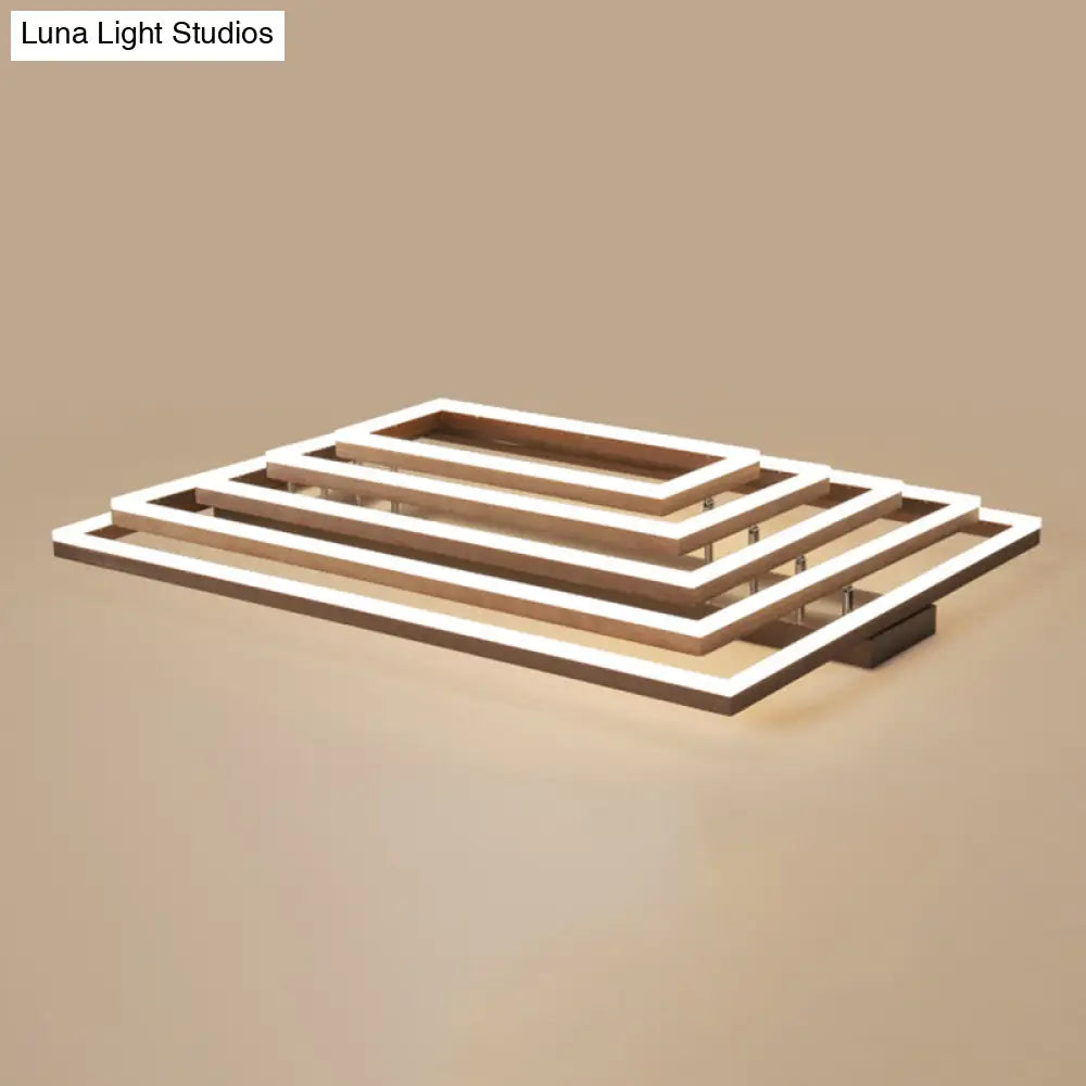 DecorBites™ DecorBites™ Modern Minimalist Rectangle Ceiling Lamp - LED Flush Mount Lighting in Brown