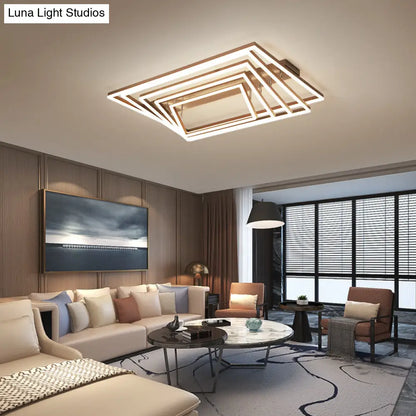 DecorBites™ DecorBites™ Modern Minimalist Rectangle Ceiling Lamp - LED Flush Mount Lighting in Brown