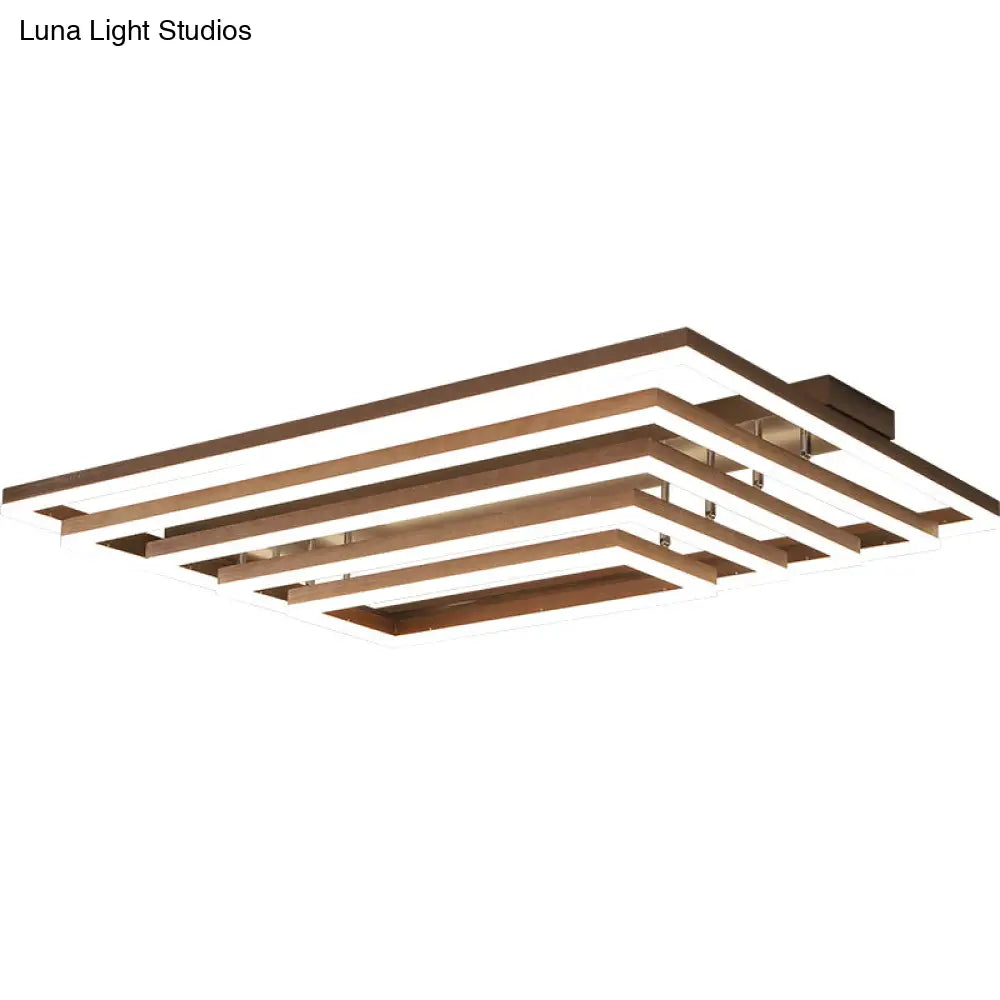 DecorBites™ DecorBites™ Modern Minimalist Rectangle Ceiling Lamp - LED Flush Mount Lighting in Brown