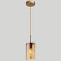 Modern Minimalist Ripple Glass Hanging Pendant Lamp for Dining Room - 1-Light Cylinder Design