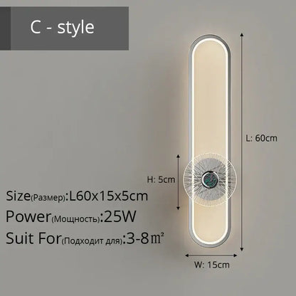 Modern minimalist silver decorbites led strip wall light with a brushed metallic frame and warm white illumination for living room