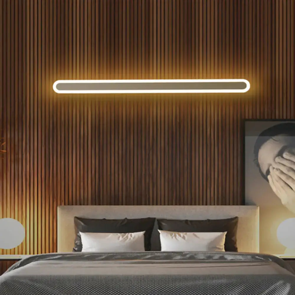 Modern minimalist white and beige wall light fixture with sleek rectangular design and warm white led light perfect choice for bedroom