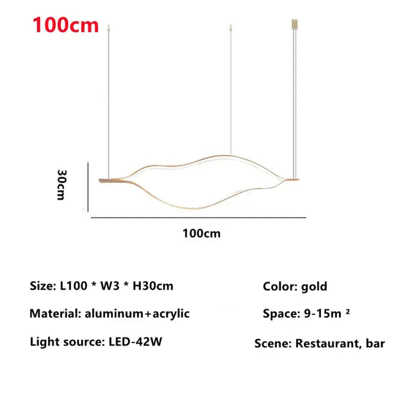 Modern minimalist white and bronze lip shaped chandelier with gold aluminum and acrylic decorbites lip shaped design