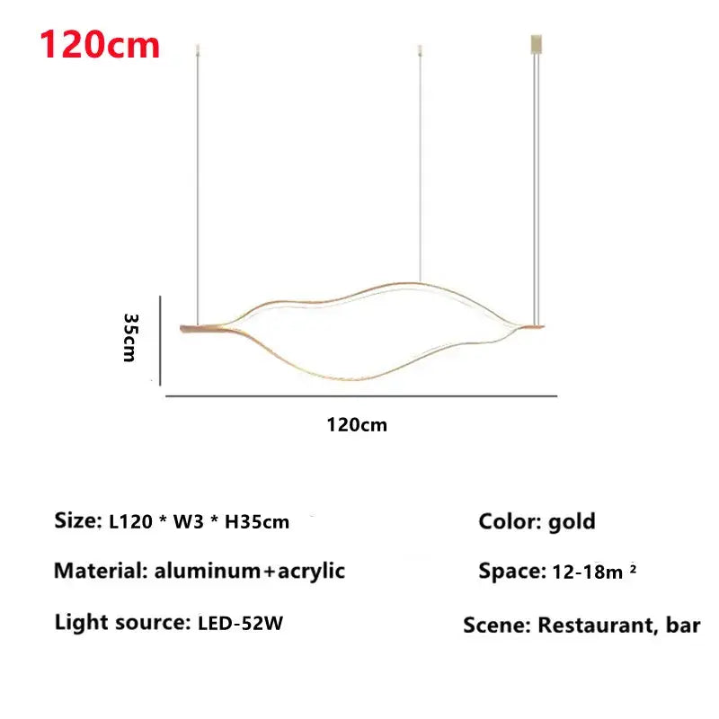 Modern minimalist white and bronze decorbites lip shaped chandelier with gold aluminum and acrylic pendant light fixture