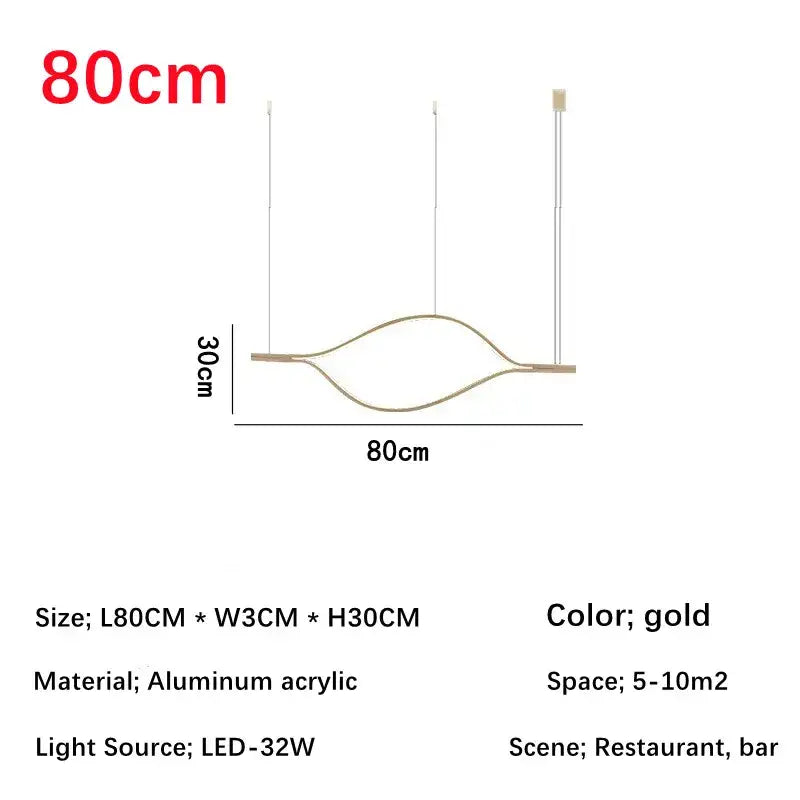 Gold-colored modern decorbites lip shaped chandelier with sleek curved aluminum and acrylic design for living room decor