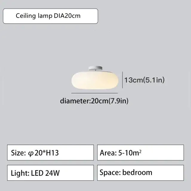 Modern minimalist white ceiling pendant lamp with frosted glass shade and metallic base for kitchen and bedroom