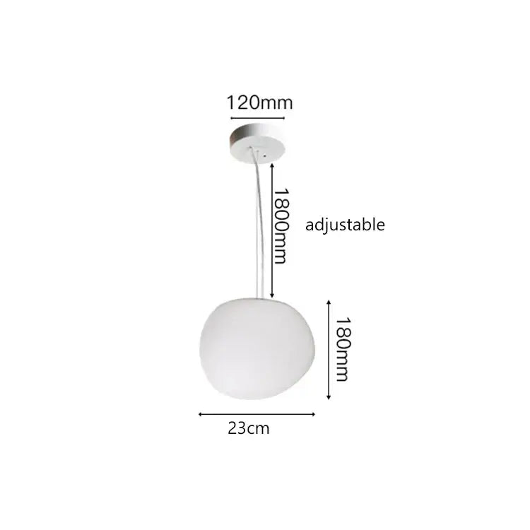Modern minimalist white cobblestone glass led pendant light with frosted glass shade and adjustable height for stairway decorbites pendant light