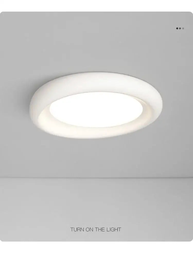 Modern minimalist white cream led ceiling lamp with smooth circular recessed design for bedroom decorbites cream led