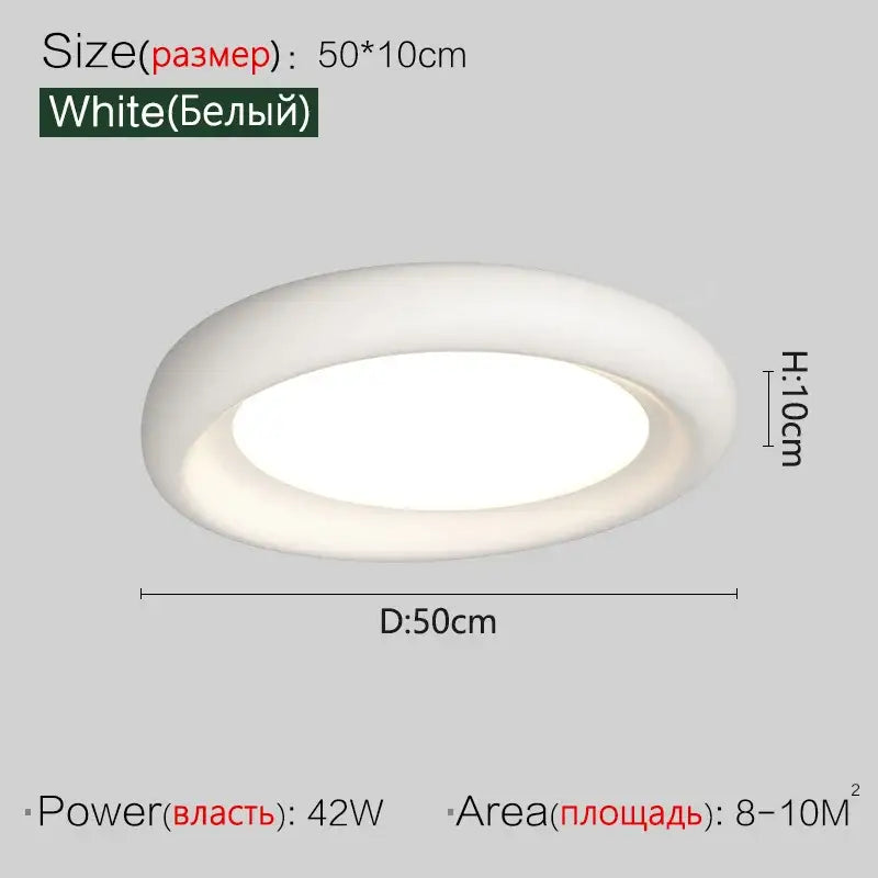 Modern minimalist white cream led ceiling lamp with sleek circular design and smooth matte finish for bedroom decorbites cream led