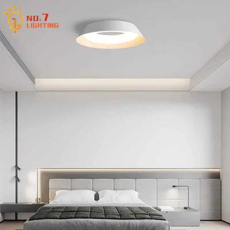 Modern minimalist white cream wind ceiling light with warm ambient glow for living room decorbites cream wind ceiling
