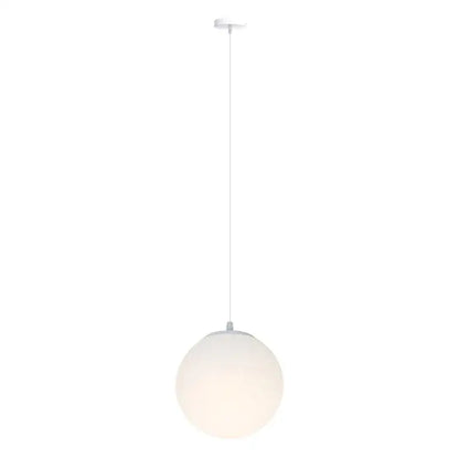 Modern minimalist white frosted acrylic ball pendant light with a sleek metal fixture for dining room decorbites frosted acrylic