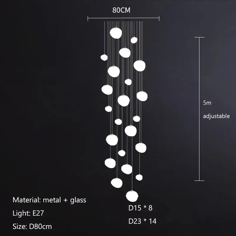 Modern minimalist white glass ball led pendant lights with adjustable metal suspension for living room decorbites glass ball chandelier