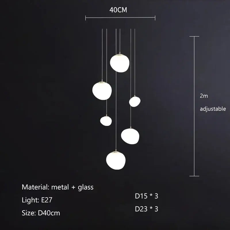 Modern minimalist white glass ball led pendant lights with adjustable metal suspension for living room decorbites pendant lights