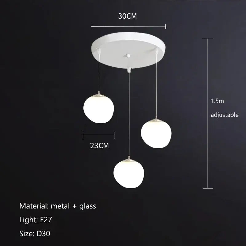 Modern minimalist white glass ball led pendant lights with metal fixture for living room decorbites glass ball lighting