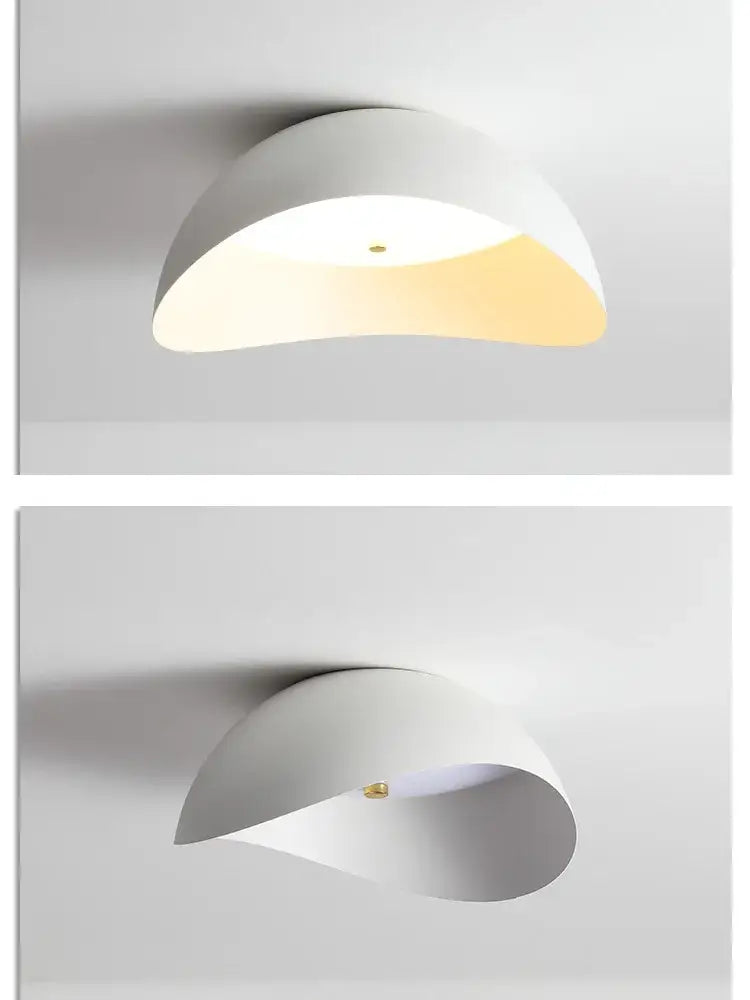 Modern minimalist white ingot ceiling lamp with semi-spherical design and warm glow for bedroom lighting decorbites ceiling lamp