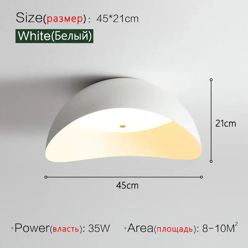 Modern minimalist white ingot ceiling lamp with smooth semi-spherical design and warm glow for bedroom lighting decorbites ingot ceiling