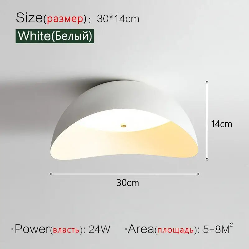 Modern minimalist white ingot ceiling lamp with semi-spherical design and warm glow for bedroom lighting decorbites ceiling lamp