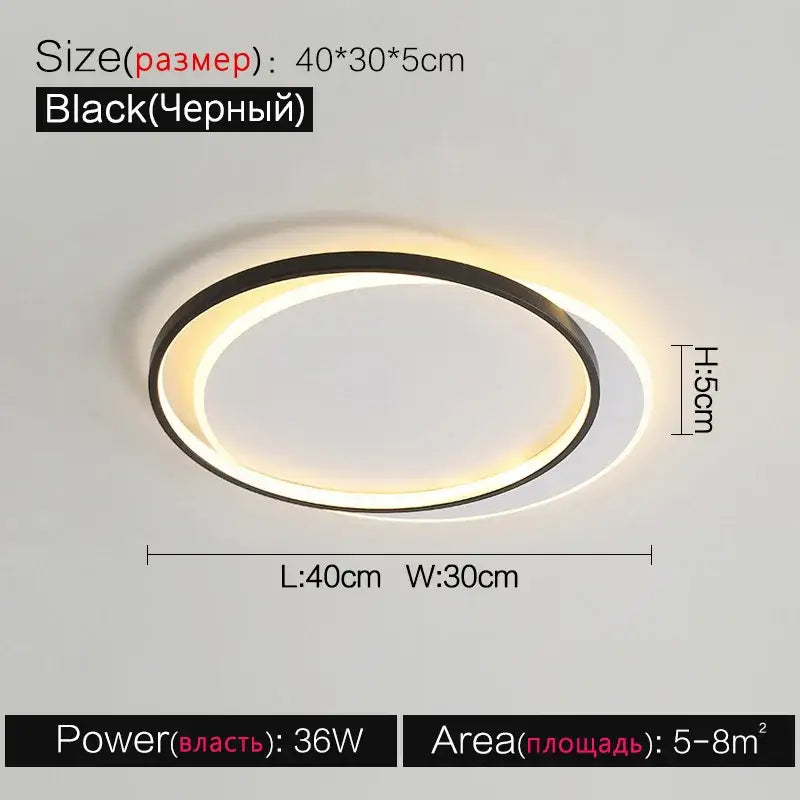 Black circular led ceiling lamp with sleek modern design and warm glow for bedroom ambient lighting decorbites led ceiling