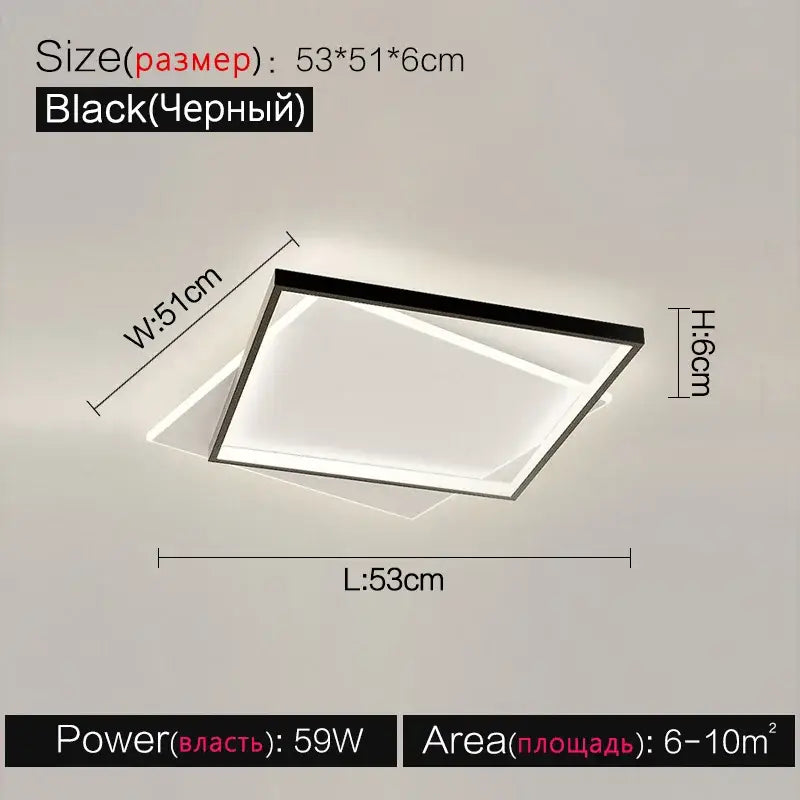 Modern black-framed rectangular led ceiling lamp with sleek minimalist design for bedroom decorbites led ceiling lighting