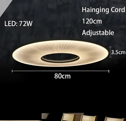 Modern minimalist white led pendant light with circular design and adjustable 120cm cord for bedroom use