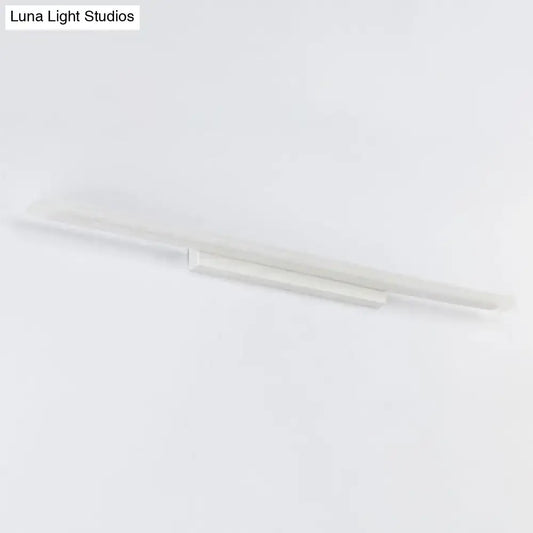 Modern minimalist white led vanity light fixture with sleek linear design for bathroom light fixture use