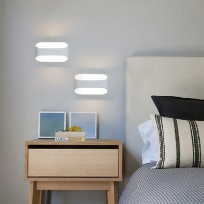 Modern minimalist white led wall lamps with sleek rectangular design for bedroom and corridor living space lighting