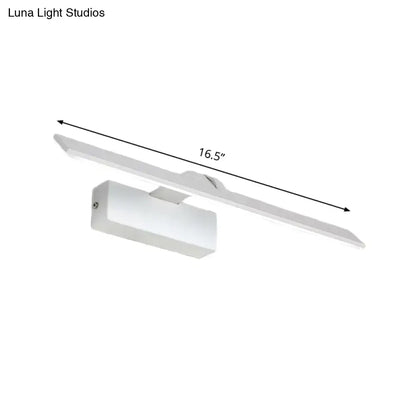 Modern minimalist white rectangular led wall light with sleek design 16.5 inch for bathroom 110v-120v and 220v-240v