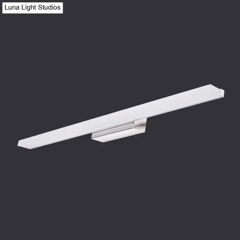 Modern minimalist white led wall light with warm white and white light featuring a sleek metallic mounting bracket