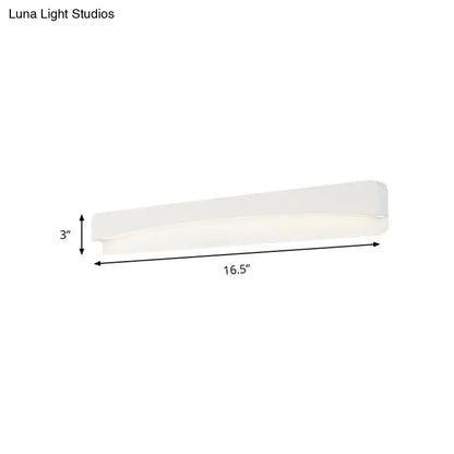 Modern minimalist white rectangular wall sconce lamp with frosted glass diffuser for bedroom lighting