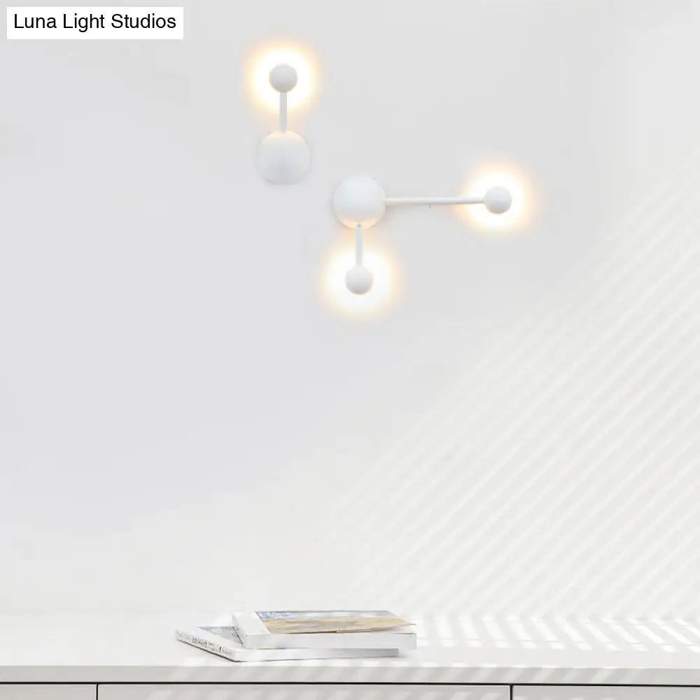 DecorBites™ DecorBites™ Modern Molecular Acrylic Wall Sconce for Bedroom with 1/2 Lights – White Reading Lamp in Warm/White Light