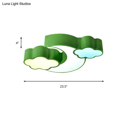 DecorBites™ DecorBites™ Modern Moon and Cloud Ceiling Light: Stylish Metal Acrylic Lamp for Kitchen