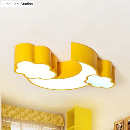 DecorBites™ DecorBites™ Modern Moon and Cloud Ceiling Light: Stylish Metal Acrylic Lamp for Kitchen