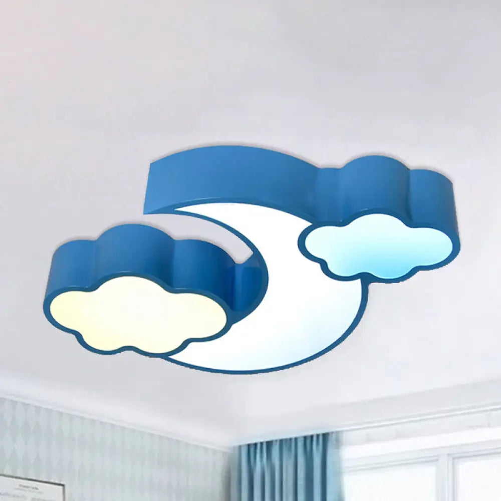 DecorBites™ DecorBites™ Modern Moon and Cloud Ceiling Light: Stylish Metal Acrylic Lamp for Kitchen