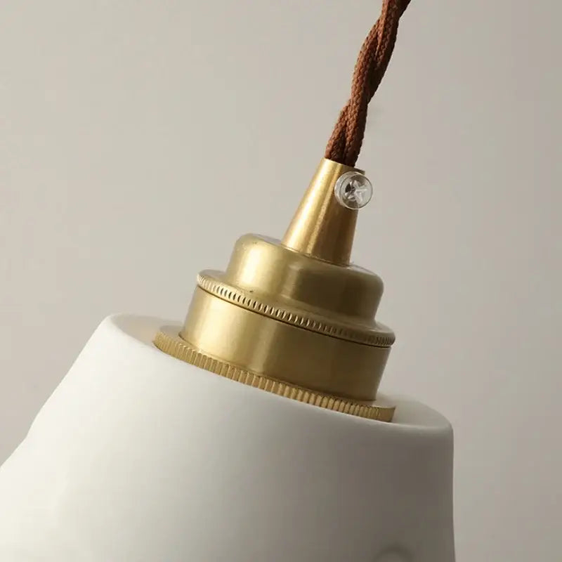 Brass-finished lamp socket with textured ridges and clear crystal accent for modern moon ceramic led pendant lamp decorbites ceramic led