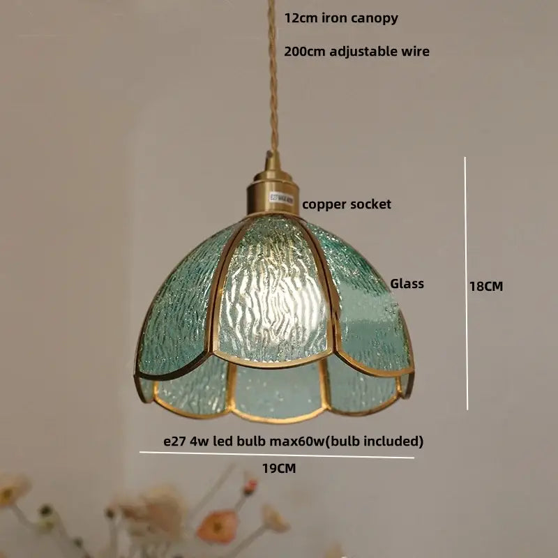 Modern moon ceramic led pendant lamp in teal glass with brass frame and copper socket for dining room decorbites ceramic led