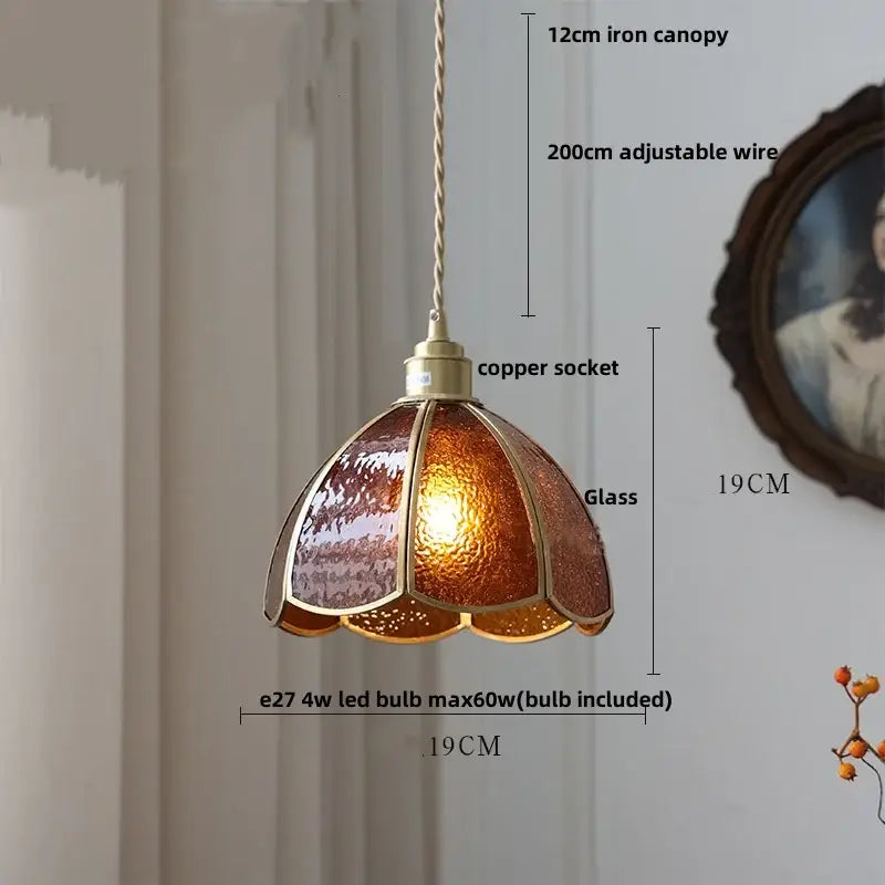 Modern moon ceramic led pendant lamp with warm amber glass textured panels copper socket for dining room decorbites ceramic led